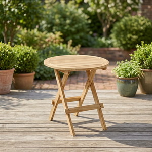 Premium Durable Solid Teak Round Waterproof Eco-Friendly Modern Folding Portable 2 Seater Dining Side <b>Table</b> - Product Image 3