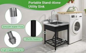 Évier de cuisine monobloc amovible en acier inoxydable <span class=keywords><strong>Skywater</strong></span> TM7540TZ, à poser sur comptoir, pour extérieur et jardin, deux bacs simples - Product Image 5