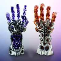 Ornamen Tangan Mekanik Bionik Cyberpunk PLA Cetak 3D, Model Lengan Robot Sepenuhnya Dapat Digerakkan, Gantungan Meja, Hadiah Kreatif