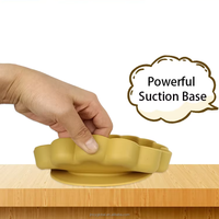 Assiette d'apprentissage pour bébé en forme de lion, en silicone de qualité alimentaire sans BPA, avec ventouse puissante antidérapante, facile à nettoyer, 0-4 ans