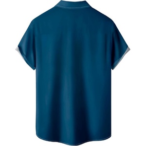 Camisas Hawaianas para Hombre con Logotipo Personalizado, Transpirables, ODM, Cuello Mao, Estampadas, Holgadas, de Manga Corta, para Playa, Resort, Casuales - Product Image 2
