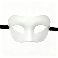 Masque vénitien élégant uni et lisse pour la moitié du visage, masque de mascarade simple, masque de costume pour Halloween, carnaval, bal de promo