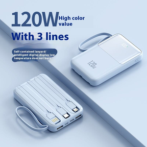 핫 세일 고용량 20000mAh 120W 초고속 충전 파워뱅크 케이블 포함 휴대용 파워뱅크 전화용 파워 스테이션 - Product Image 4