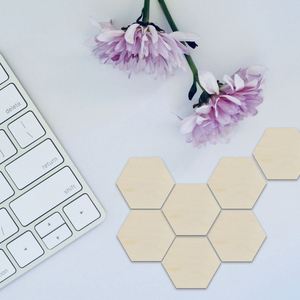 Paneles de Madera Hexagonales Ecológicos sin Acabado, 25 Piezas, Tableros Hexagonales de Madera en Blanco para Pintar, Decoración de Pared - Product Image 4