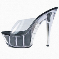 15CM /6 pouces PU supérieur femmes mode exotique talon haut plate-forme Peep orteil bride à la cheville sandale pôle chaussures de danse bande Club fête