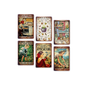 Piring logam Retro dekorasi segar pertanian bunga herbal biji taman dapur antik tanda logam timah untuk hadiah ibu - Product Image 1