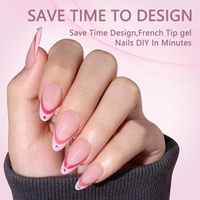 Vente en gros de 150 pièces de faux ongles en gel souple pré-appliqués, portables, courts, design nude français, à presser, pour manucure DIY, salon