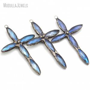 PM28600 <span class=keywords><strong>azul</strong></span> soldado AB Briolette gota Cruz bohemio metalistería <span class=keywords><strong>Aurora</strong></span> Boreali cristal colgante moda colgantes encantos - Product Image 3