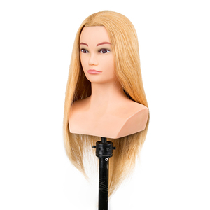 Cabeza <span class=keywords><strong>de</strong></span> Maniquí para Prácticas <span class=keywords><strong>de</strong></span> Peluquería con Cabello 100% Humano, para <span class=keywords><strong>Corte</strong></span> y Tinte - Product Image 1