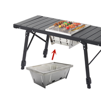 Barbecue portable d'extérieur pliable en acier inoxydable, gril à charbon de bois pliable