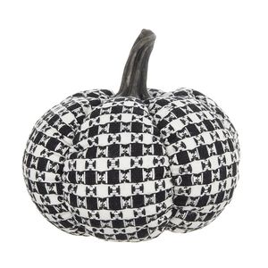 DB Lot de 2 7x7x6.7 \ "Décor en tissu de citrouille à carreaux noir-blanc pour les fournitures de vacances d'Halloween - Product Image 3