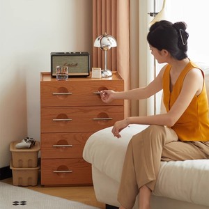 Vintage Solid Wood <b>Chest</b> Of Drawers Cherry Color 50x40x36 Cm Modular <b>Storage</b> Unit For Bedroom Or Dining Room - Product Image 3