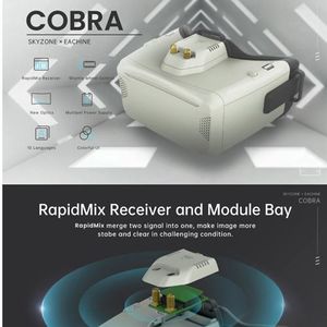 Gafas FPV Skyzone Cobra X V2 Originales, 1280x720, 5.8Ghz, 48CH, Receptor RapidMix, con Rastreador de Cabeza y DVR para RC - Product Image 3