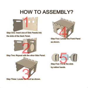 Château de lapin en bois détachable, tour d'escalade multi-niveaux, adapté aux lapins et aux hamsters d'intérieur, cabane cachée - Product Image 5