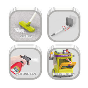Chariot de nettoyage interactif pour jeux d'imitation préscolaires, <span class=keywords><strong>aspirateur</strong></span>, <span class=keywords><strong>balai</strong></span> coloré, ensemble de jouets de nettoyage pour enfants - Product Image 3