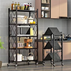 5 Lớp Kim Loại Có Thể Tháo Rời Gấp Điện Giá Đóng Mở Có Thể Xếp Chồng Nhà Bếp Nhà Lưu Trữ Gấp Kệ Nhiệm Vụ Trung Bình Gấp Kệ - Product Image 4