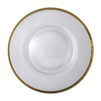 Assiettes en plastique jetables de 13 pouces avec bord doré/argenté, assiettes colorées pour salades et desserts, résistantes, réutilisables pour les fêtes, les mariages, le camping