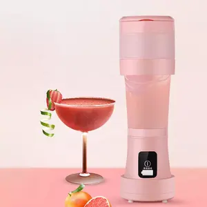 Mini liquidificador usb dobrável, copo para suco dobrável com 6 lâminas de silicone para uso ao ar livre 2022