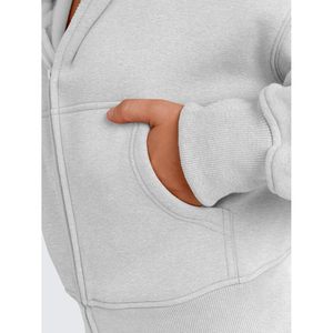 Womens <b>Zip</b> <b>Up</b> <b>Cropped</b> Hoodie Long Sleeve Sweatshirt Casual Jacket Short Length Knitted Fabric Fall Winter Wear - Product Image 5
