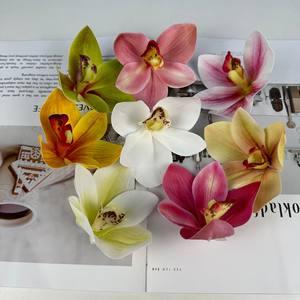 Cabezas de Flores de Orquídea <span class=keywords><strong>Dendrobium</strong></span> de Seda Artificial <span class=keywords><strong>Morada</strong></span>, Decoración para el Cabello - Product Image 2