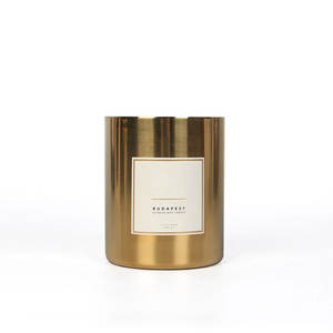 Decorativo regalo de boda, velas de soja de <span class=keywords><strong>coco</strong></span> perfumadas con fragancia personalizada de lujo en tarro de cristal dorado con caja de regalo negra - Product Image 2