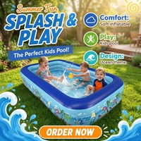 Piscine gonflable rectangulaire en PVC grand format pour nouveau-nés et adultes, facile à installer, pour extérieur et jardin, vente en gros, OEM, transfrontalière