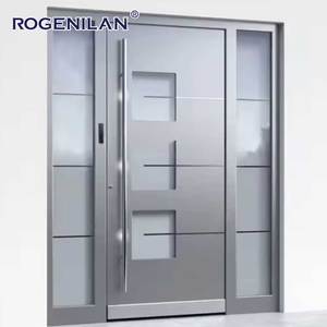 Portes d'entrée résidentielles Portes pivotantes de sécurité en acier de haute qualité personnalisées Portes d'extérieur pour maisons de villas en métal - Product Image 1