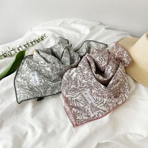 Foulard carré en coton et lin de 58 cm, motif cachemire, léger, pour femme, accessoire de cou, vente en gros - Product Image 1