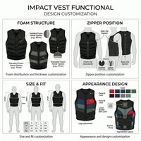 Rompi Pelindung Neoprena untuk Olahraga Air, Surfing, Wakeboard, PWC, Jaket Pelampung, Pelindung Busa PVC, Jet Boat, Ski Air, Rompi Pelampung