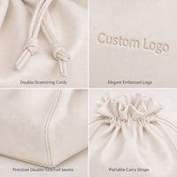 Pochette cosmétique personnalisée en cuir PU avec cordon de serrage, logo personnalisé, grande capacité, organiseur de maquillage de voyage pour femmes