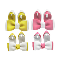Barrettes à cheveux pour filles, en ruban durable, faites à la main, double nœud de 5,5 cm, en différentes couleurs, accessoire