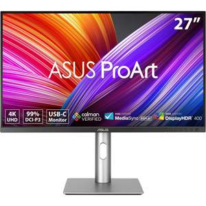 จอภาพ Asus ProArt ขนาด 27 นิ้ว 4K UHD HDR ระดับมืออาชีพ หน้าจอ IPS พร้อมพอร์ต USB-C และการรับรอง Calman สำหรับงานออกแบบและตัดต่อวิดีโอ - Product Image 1