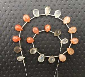Alta calidad 20 piezas Natural Multi Moonstone facetado forma de pera Briolette cuentas para la fabricación de joyas al por mayor - Product Image 5