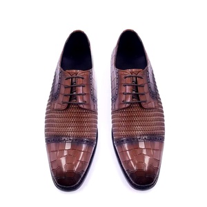 Chaussures habillées Oxford Derby en cuir véritable pour hommes, prix d'usine Dreamy Stark, vente en gros, chaussures habillées en cuir de vache - Product Image 3