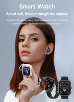 Montre connectée D 8 PRO avec écouteurs TWS 2-en-1, appels Bluetooth, NFC, surveillance de la fréquence cardiaque et de la pression artérielle, lecture de musique