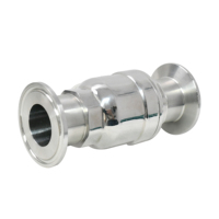 Vanne à boisseau sphérique sanitaire à levier manuel en acier inoxydable 304 AISI304 à 2 voies, raccord Tri-clamp DN15 DN20 DN25 pour systèmes d'eau/CHAuffage, CVC