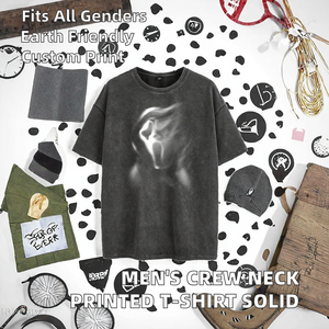 Camiseta Básica de Cuello Redondo para Hombre, Personalizada con Impresión por Transferencia de Calor, Tejida, Ecológica, de Color Sólido, Sin Marca, Suave, Lisa - Product Image 2