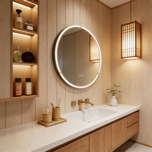 Specchio da Bagno LED Dimmerabile a Tre Colori con Illuminazione Frontale, Specchio Intelligente con Schermo Touch, Cornice in Acrilico, Specchio LED per Bagno - Product Image 4