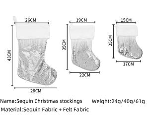 Nouveauté 2025 : Chaussettes en peluche de Noël transfrontalières avec paillettes rouges, sac cadeau, poupée, décorations pour fenêtre, cheminée et pendentifs de décoration - Product Image 5