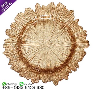 Fournitures de mariage, vaisselle de banquet de mariage, design unique et magnifique, assiette de luxe en verre pour dîner - Product Image 1