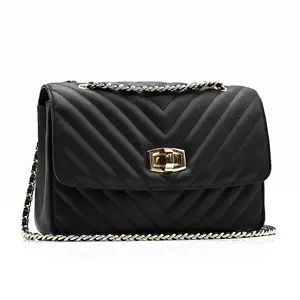 2024 New Arrival Black Handbag Durable Cross Body Bag Genuine Leather Bag For Women