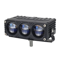 DHAA Triple Eyes BI LED Phare auxiliaire 6500K Double laser Faisceau haut/bas 115W Lentille auxiliaire Biled pour calandre automobile