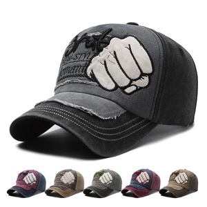 Gorra de Béisbol Vintage Desgastada con Bordado, Gorra de Béisbol de 5 Paneles con Bordado de Puño - Product Image 1