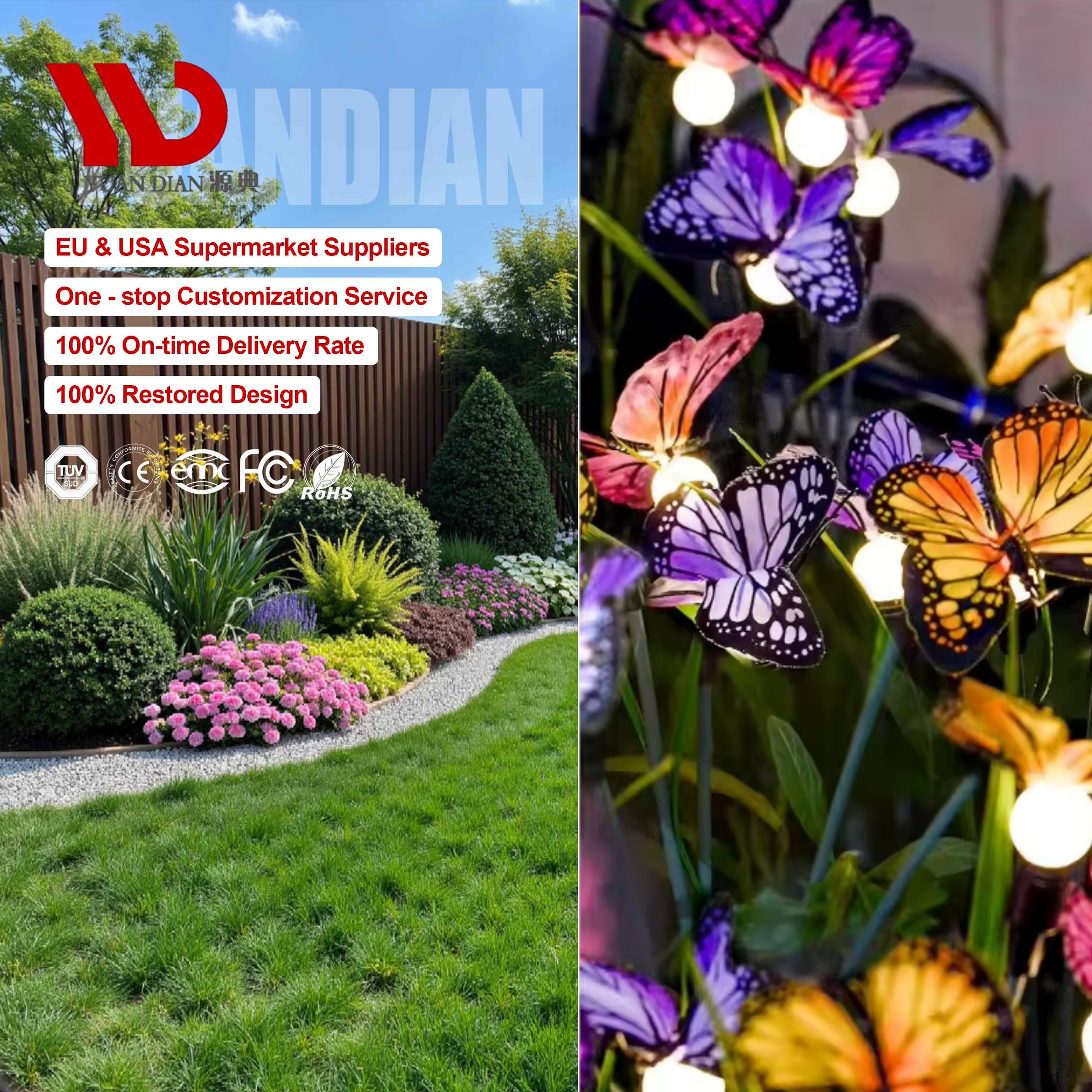 Swaying Butterfly Landscape Lighting Yard Patio Pathway Outdoor Decor Solar Garden Light for Yard Patio Pathway Decoration