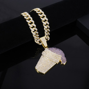 Collier pendentif dessin animé crème glacée en alliage de bijoux de mode hip-hop pour hommes et femmes - Product Image 2