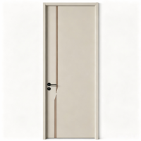 Porte en bois moderne préfinie, panneau moulé blanc crème massif, insonorisée, résistante à l'humidité, pour chambre et villa, fabrication chinoise ODM sur mesure
