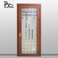 Portes d'entrée battantes en verre en aluminium moderne de haute qualité Porte de salle de bain moderne en aluminium Porte battante