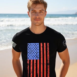 เสื้อยืดเปล่าสีแดงขาวน้ำเงินลายธงชาติสำหรับผู้ชาย ผ้าฝ้าย 100% หนา คุณภาพดี สำหรับงานพิมพ์ลายแบบซับลิเมชั่น เหมาะสำหรับฤดูร้อน ขายส่ง - Product Image 2