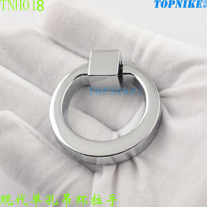 Tirador de Cajón Moderno y Minimalista de un Solo Orificio, Anillo de Aleación de Zinc Plateado, Tirador Redondo Pequeño para Gimnasio - Product Image 5