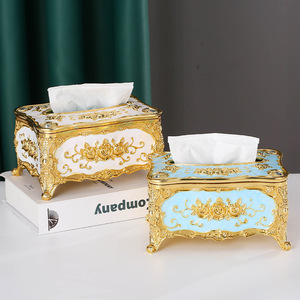 Qian Hu Luxe Bloemenontwerp Papieren Tissues Dooshoes Europese Huisdecoratie Voor Autotafel Servet Houder - Product Image 5